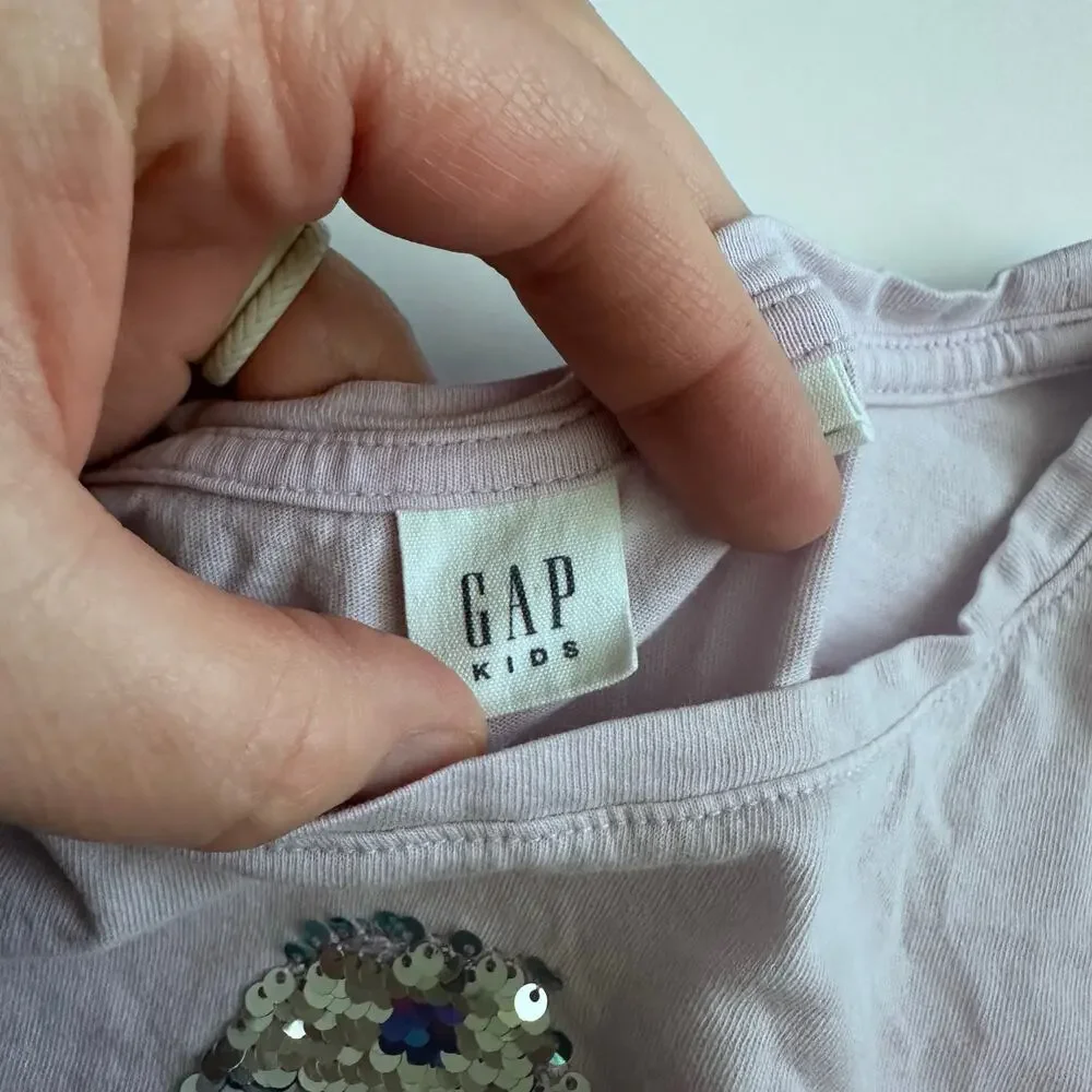 Gap Girls Pink Popcycle Sequin T-Shirt - Large